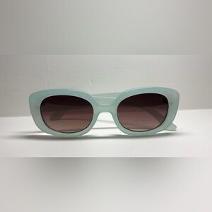 Retro Rectangle Sunglasses Mint Green Thick Frame 100% UV